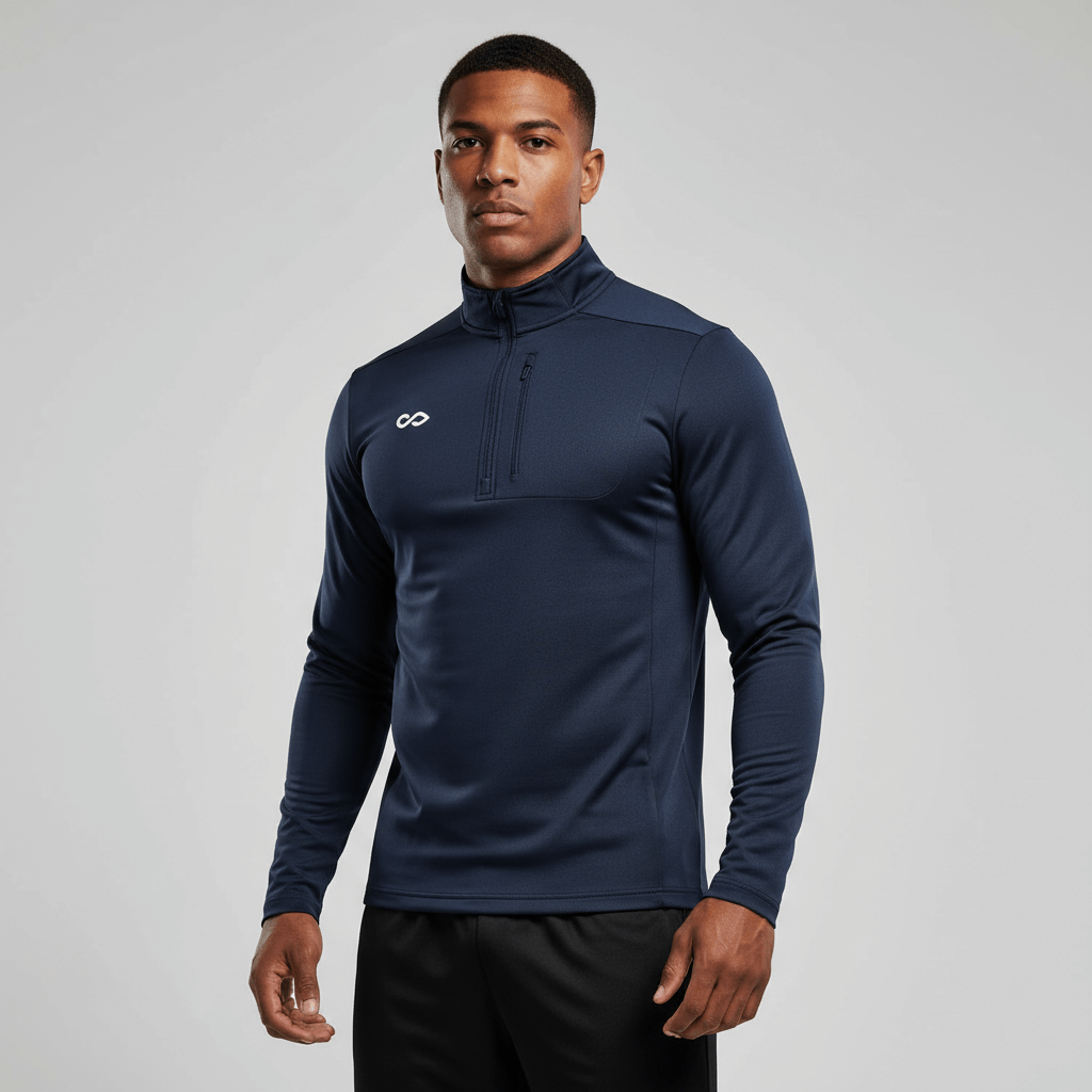 裏起毛ハーフジップウェア