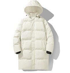 男女兼用ロングフード防水厚手中綿ジャケット-YG7702