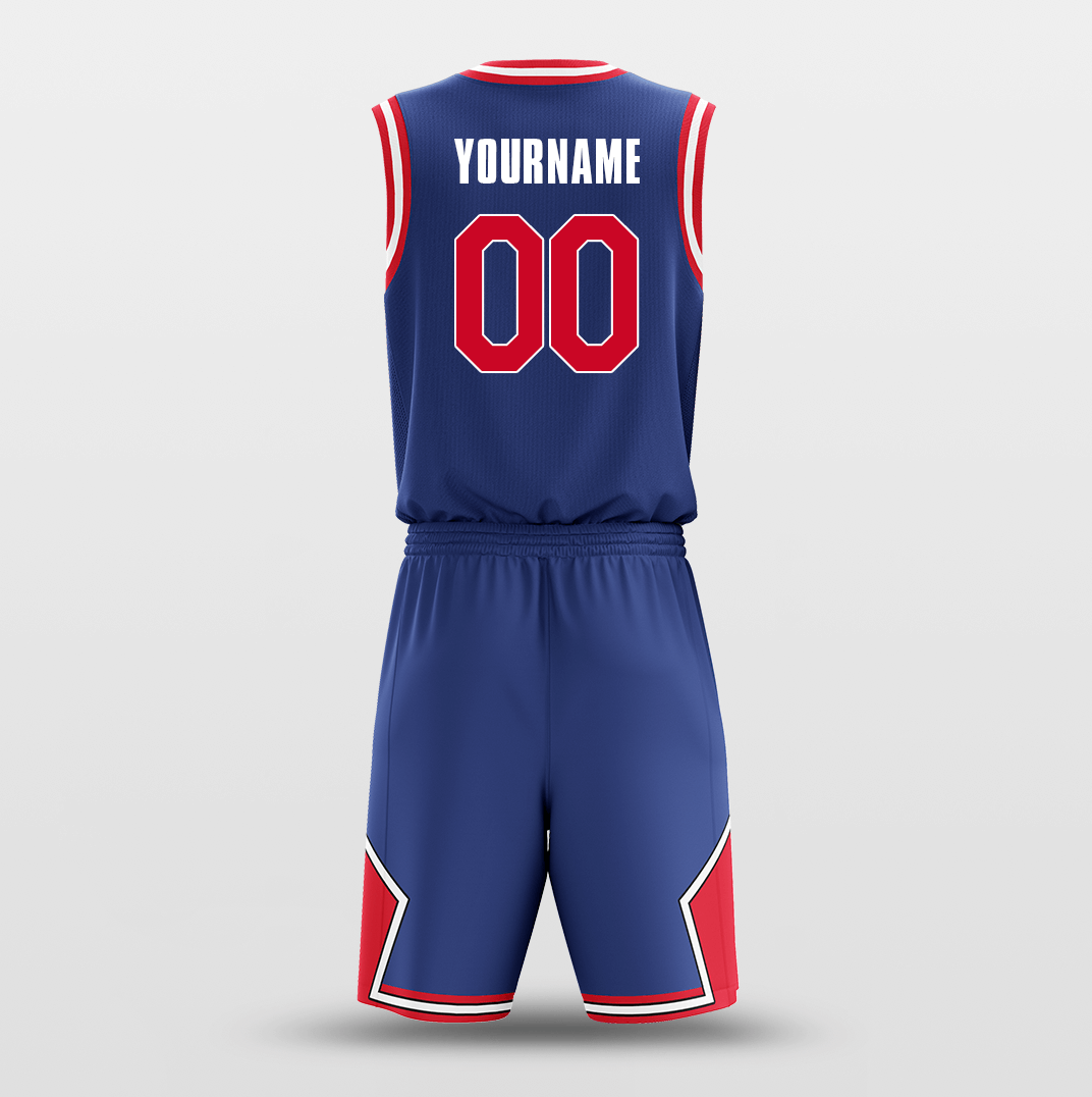 darkblue red basketball jersey kit