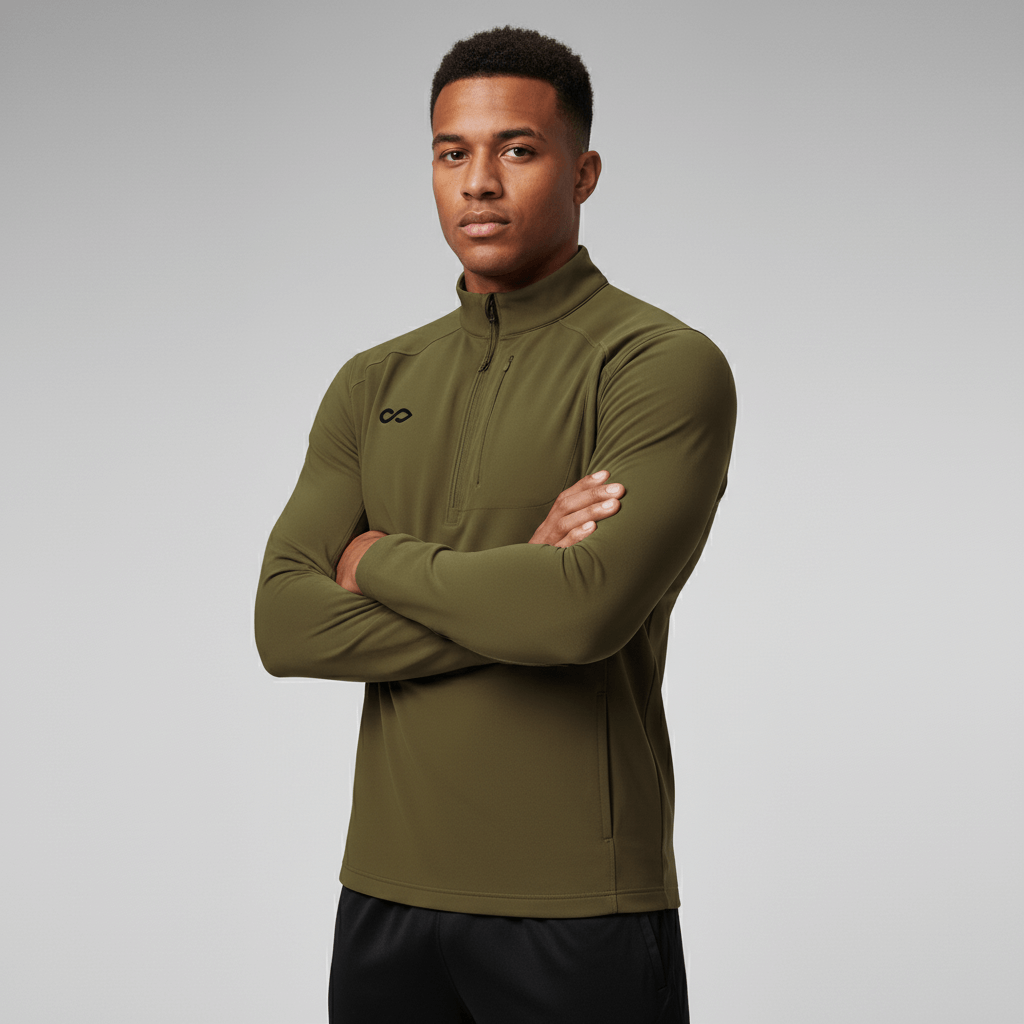 裏起毛ハーフジップウェア