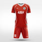 XTeamwear Soccer Uniforms red / S Horizontal Ripple - Custom Soccer Jerseys Kit Sublimated for Team - WS204GCHY3