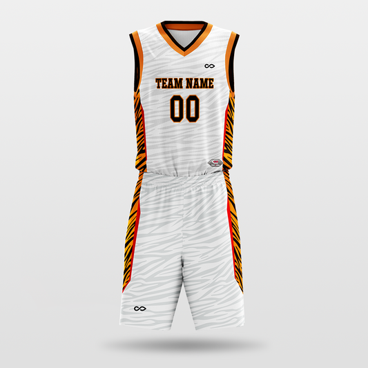 Tiger stripes- sublimated basketball jersey set BK015